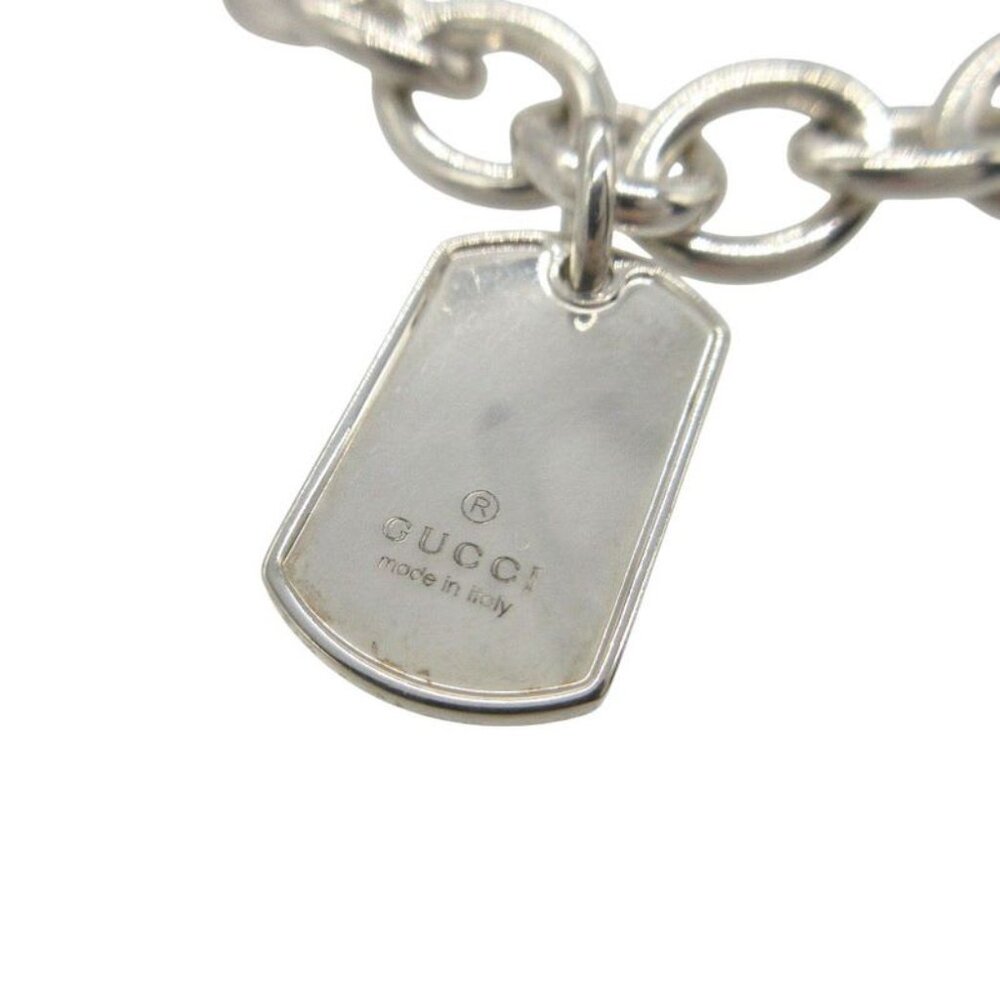 Gucci 5 Charm Bamboo G Logo Dog Tag Icon Charm Bracelet Silver 925 Silver 0524 - Picture 2 of 7
